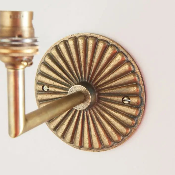 Dahlia Angle Wall Light Antique Brass