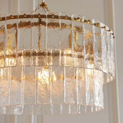 Karine 5 Tiered Pendant Light Brushed Aged Brass