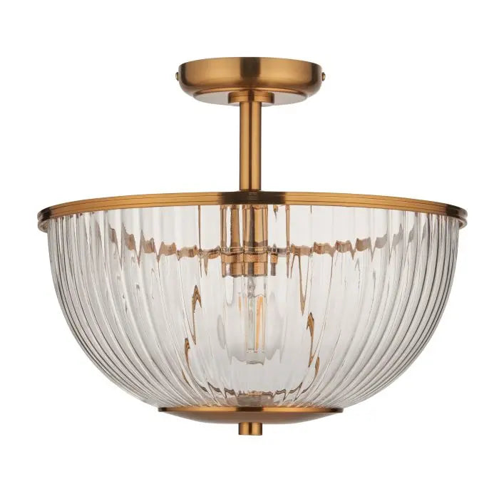 Somerset Bowl Ceiling Light Vintage Brass