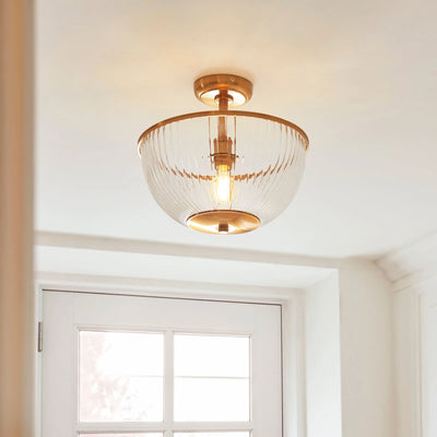 Somerset Bowl Ceiling Light Vintage Brass