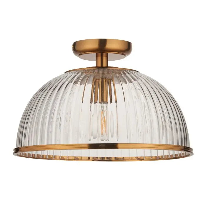 Somerset Domed Ceiling Light Vintage Brass