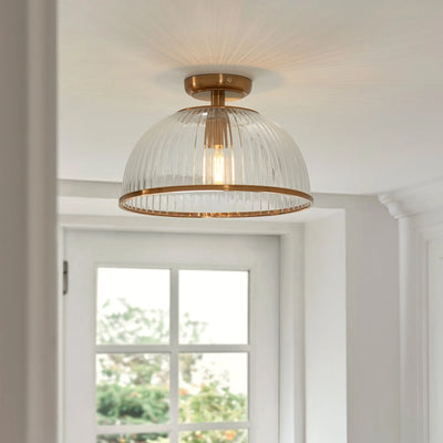 Somerset Domed Ceiling Light Vintage Brass