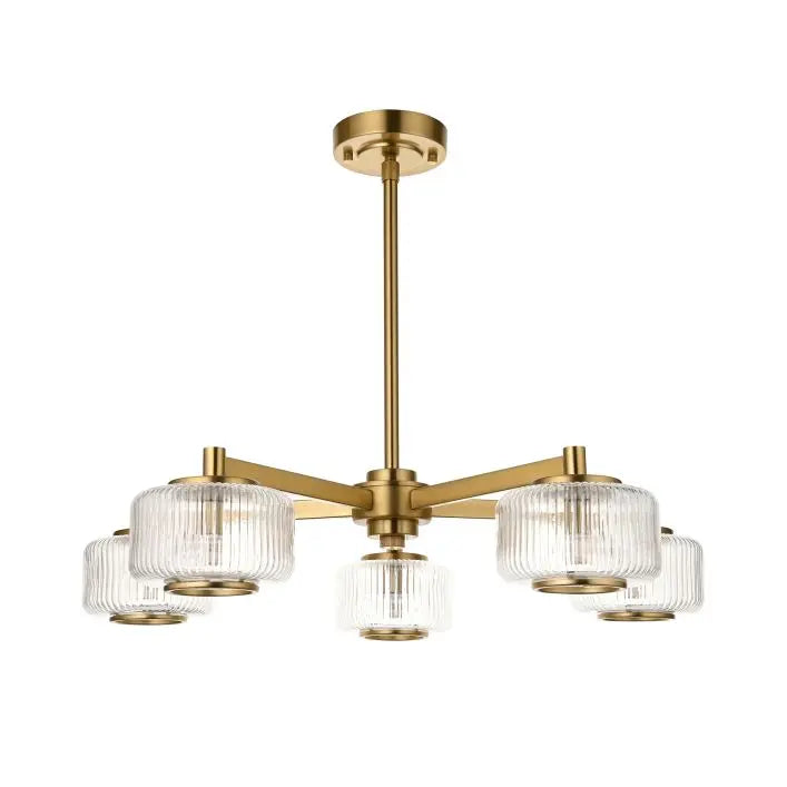 Stamford 5 Pendant Light Brushed Aged Brass