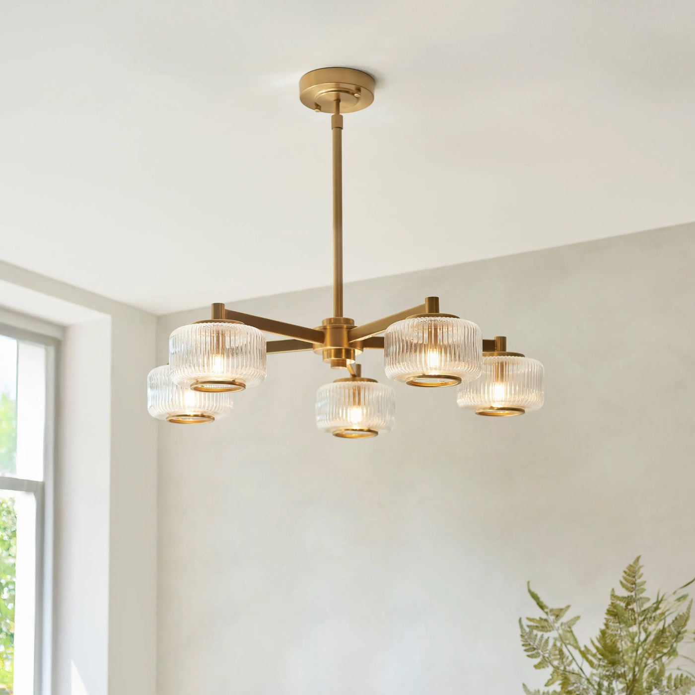 Stamford 5 Pendant Light Brushed Aged Brass