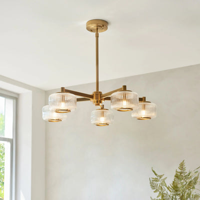 Stamford 5 Pendant Light Brushed Aged Brass