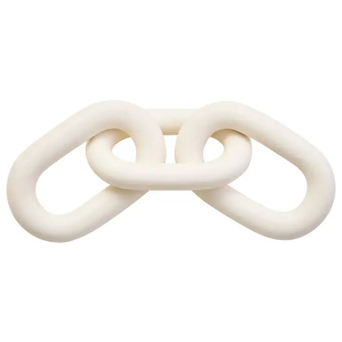 Cato White Wood Three Link Chain Decor