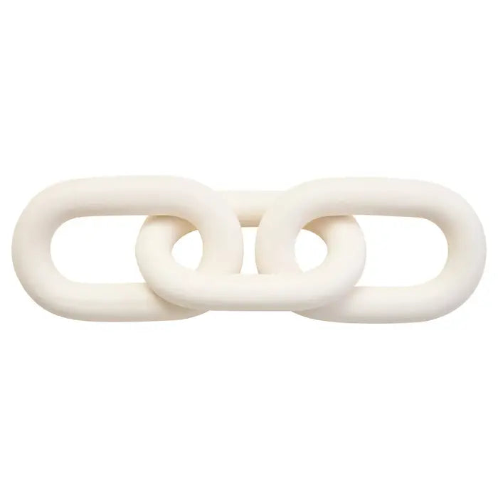 Cato White Wood Three Link Chain Decor