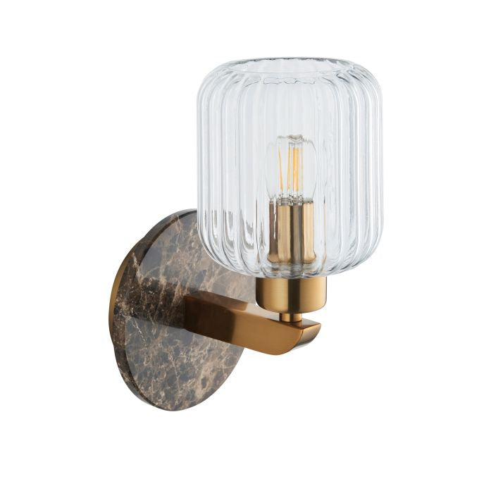 Travi Ribbed Wall Light Dark Brown