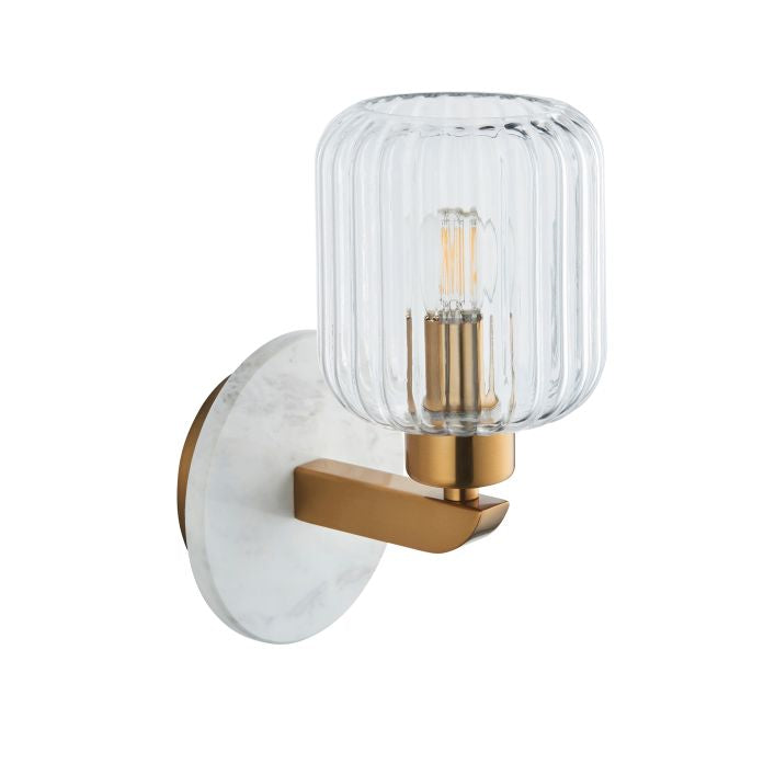 Travi Ribbed Wall Light White