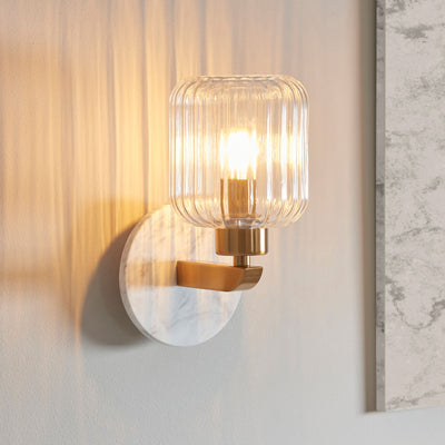 Travi Ribbed Wall Light White