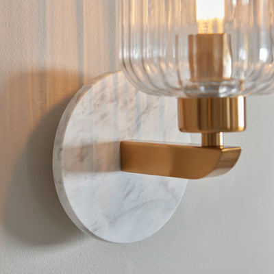 Travi Ribbed Wall Light White