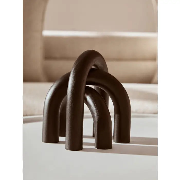 Cato Black Wood Arch Sculpture