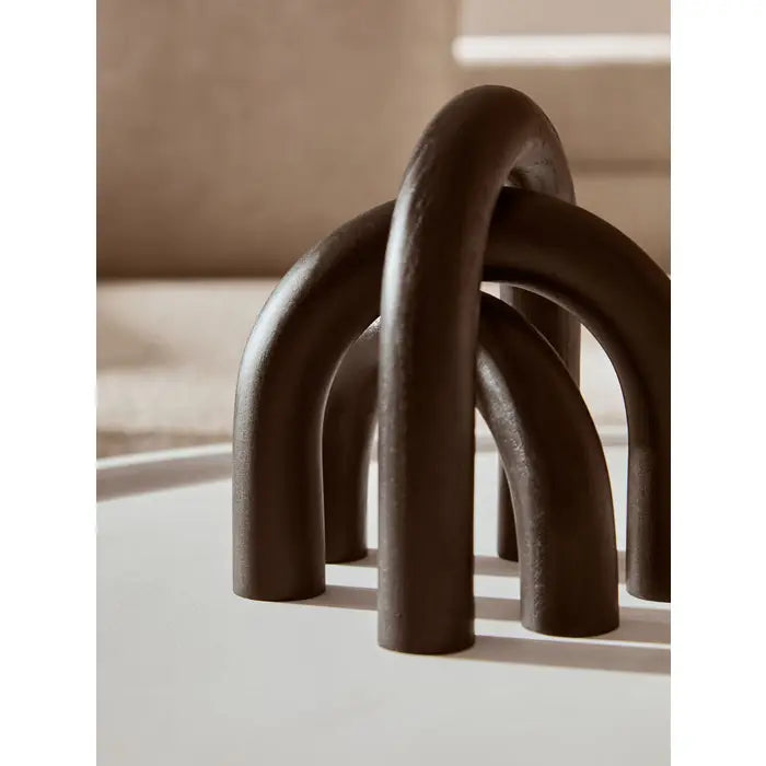 Cato Black Wood Arch Sculpture