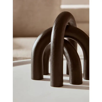 Cato Black Wood Arch Sculpture