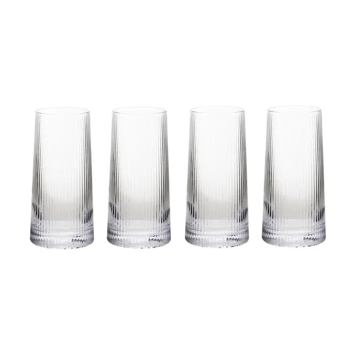 Eldon Set of Four Ribbed Hi Ball Glasses