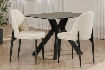 Valent Dining Chair Leather Taupe