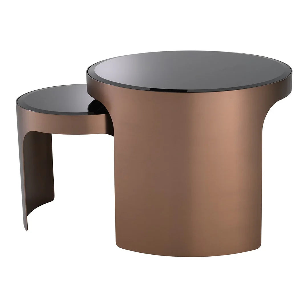 Piemonte Set of 2 Side Tables - Brushed Copper Finish – Tides Home
