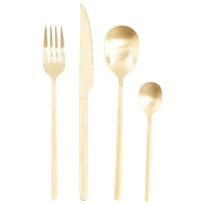 Amy 16 Piece Cutlery Set-Gold