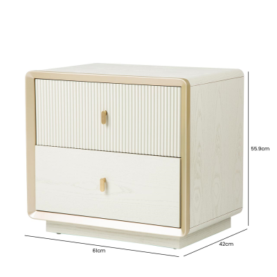 Amie 2 Drawer Bedside Table