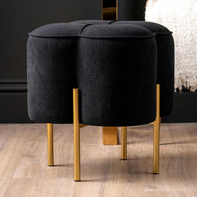 Clover Footstool-Black