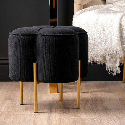 Clover Footstool-Black