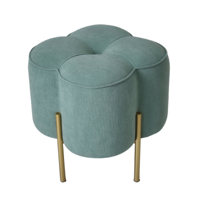 Clover Footstool-Aqua