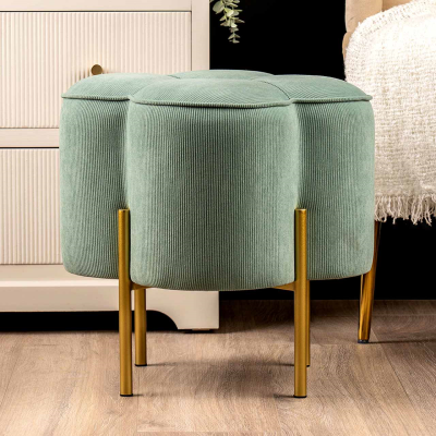 Clover Footstool-Aqua