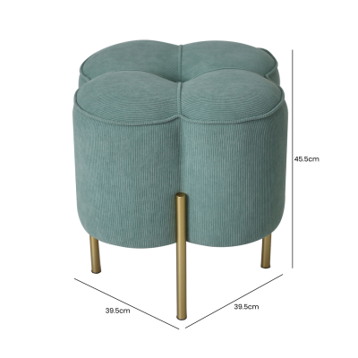 Clover Footstool-Aqua