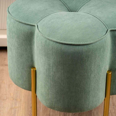 Clover Footstool-Aqua