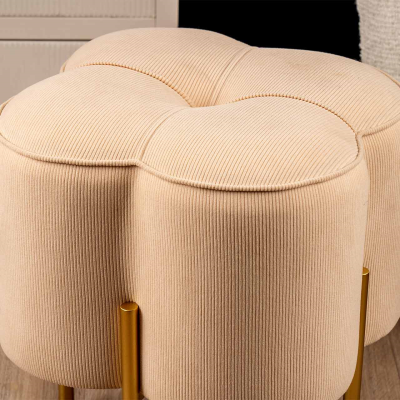 Clover Footstool-Cream