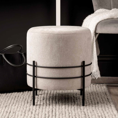 Soho Grey Linen Footstool