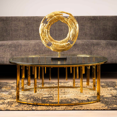 Round Gold Metal Sculpture-2 Sizes Available