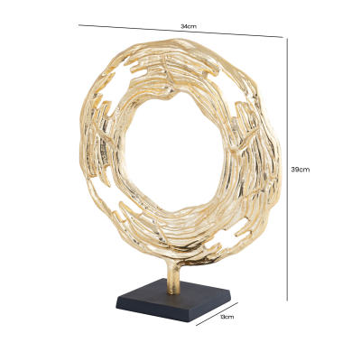 Round Gold Metal Sculpture-2 Sizes Available