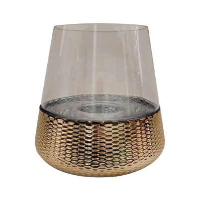 Gold & Clear Glass Candle Holder