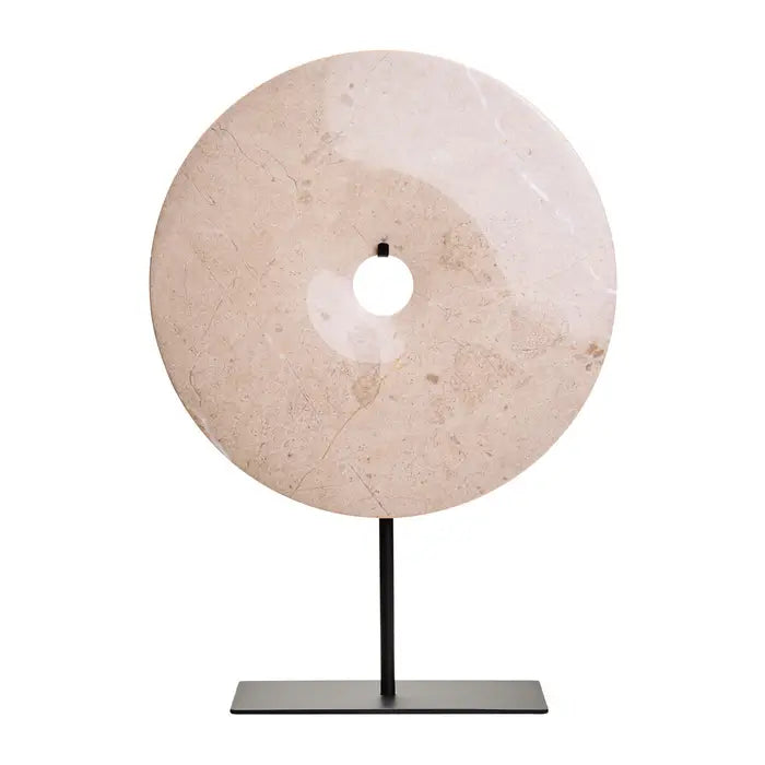 Zoro Cream Marble Round Disc Sculpture-2 Sizes Available