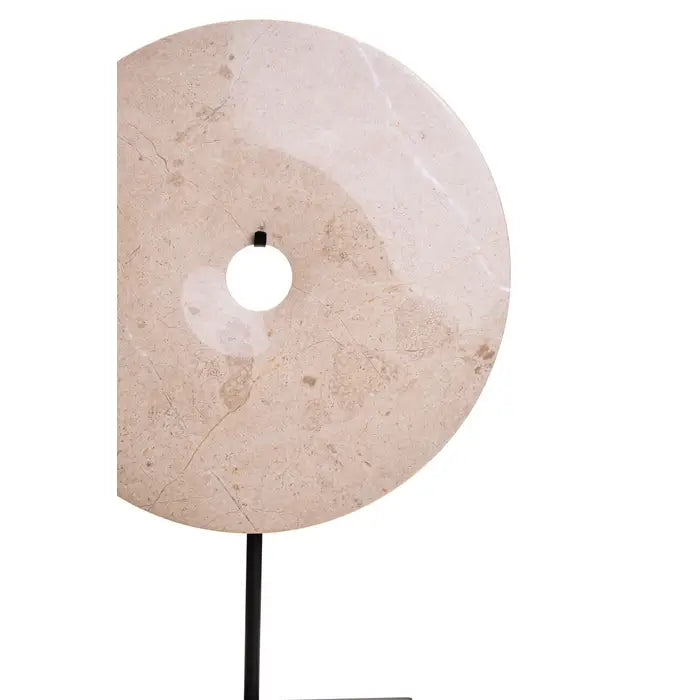 Zoro Cream Marble Round Disc Sculpture-2 Sizes Available