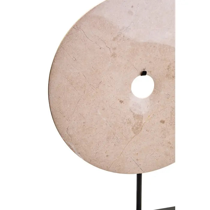 Zoro Cream Marble Round Disc Sculpture-2 Sizes Available