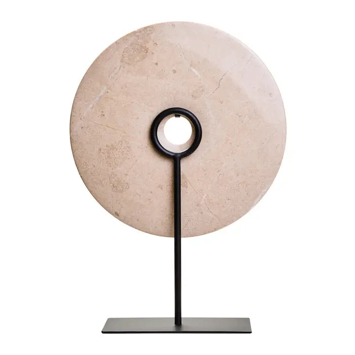 Zoro Cream Marble Round Disc Sculpture-2 Sizes Available