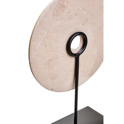 Zoro Cream Marble Round Disc Sculpture-2 Sizes Available