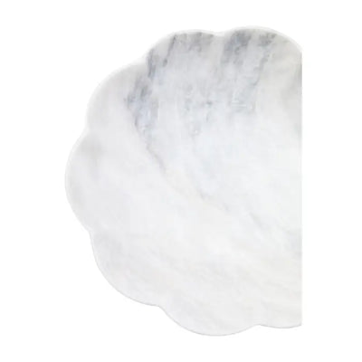 Zoro Large White Marble Scalloped Bowl