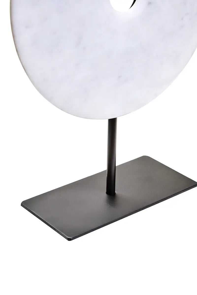 Zoro White Marble Round Disc Sculpture-2 Sizes Available