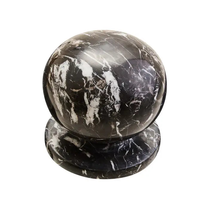 Zoro Black And White Veined Marble Ball Sculpture