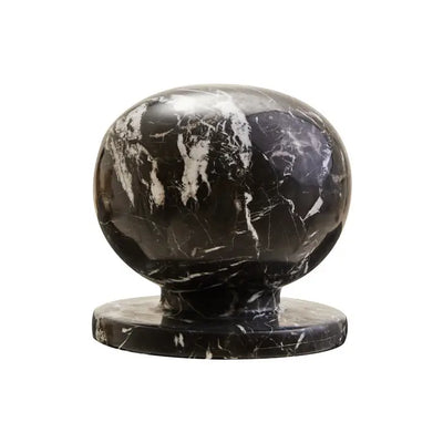 Zoro Black And White Veined Marble Ball Sculpture