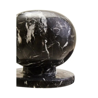 Zoro Black And White Veined Marble Ball Sculpture
