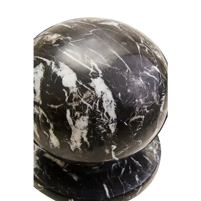 Zoro Black And White Veined Marble Ball Sculpture