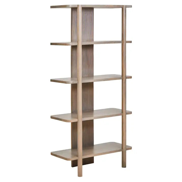 Tides & Co. Design Studio Torello 5 Tier Grey Mango Wood Shelf Unit