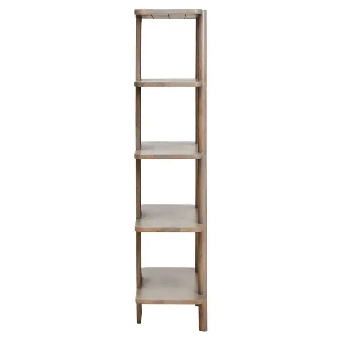 Tides & Co. Design Studio Torello 5 Tier Grey Mango Wood Shelf Unit