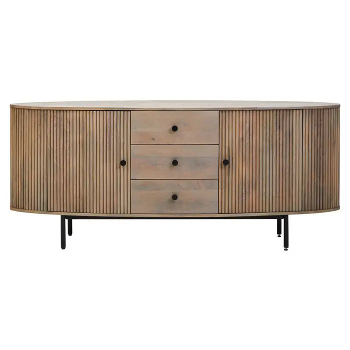 Tides & Co Design Studio Torello Three Drawer Grey Mango Wood Sideboard