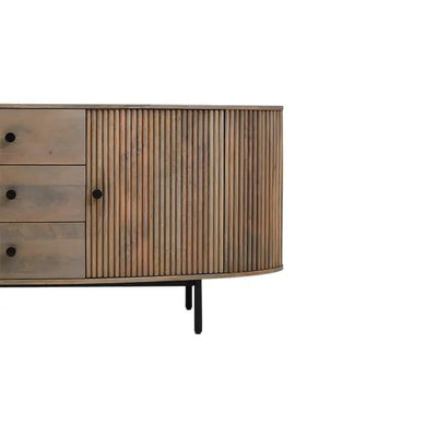 Tides & Co Design Studio Torello Three Drawer Grey Mango Wood Sideboard