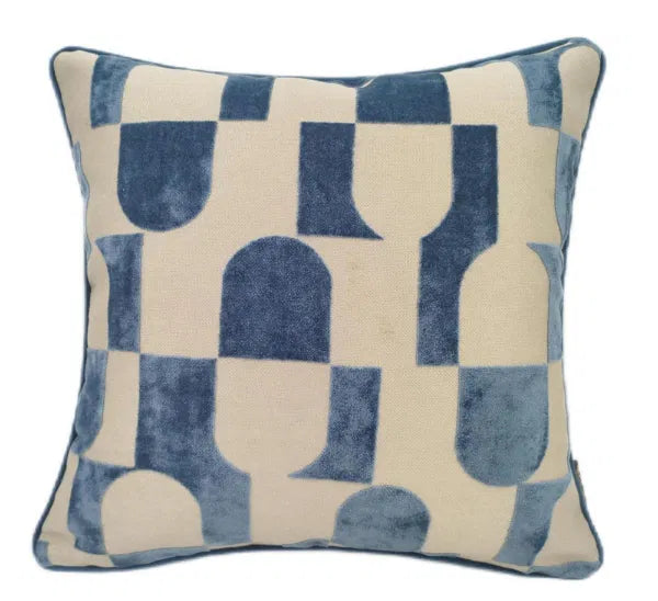 Malini Paul Moneypenny Chill Pill Blue Velvet Cushions